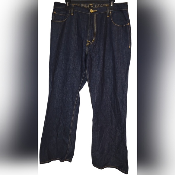 Y2k PNB Nation Sz 36 X 42 Embroidered Wide Leg Baggy Grunge Skater Denim Jeans - Picture 2 of 10